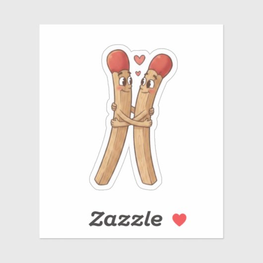 Streichholz-Valentinstag Aufkleber (Blatt)