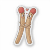 Streichholz-Valentinstag Aufkleber (Vorderseite)