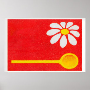 Streichholzschachtel-Wandkunst Gelbes Blumendesign Poster