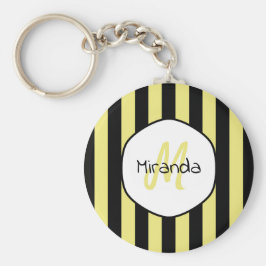 Streichkäfer-Muster Name und Monogramm Schlüsselanhänger