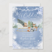 Streichlampe Weiße Schneeflocke Bäume Babydusche i Einladung (Vorderseite)