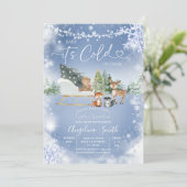 Streichlampe Weiße Schneeflocke Bäume Babydusche i Einladung (Stehend Vorderseite)