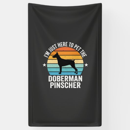 Streichle den Dobermann Pinscher Retro Banner (Vertikal)