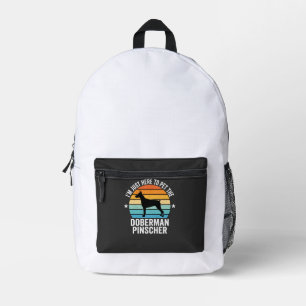 Streichle den Dobermann Pinscher Retro Bedruckter Rucksack