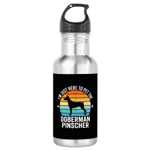 Streichle den Dobermann Pinscher Retro Edelstahlflasche