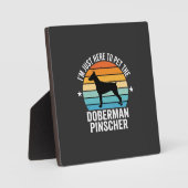 Streichle den Dobermann Pinscher Retro Fotoplatte (Vorderseite)