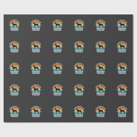 Streichle den Dobermann Pinscher Retro Geschenkpapier (Flach)