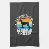 Streichle den Dobermann Pinscher Retro Geschirrtuch (Vertikal)