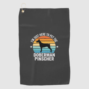 Streichle den Dobermann Pinscher Retro Golfhandtuch