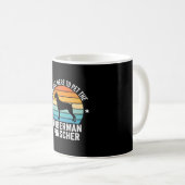 Streichle den Dobermann Pinscher Retro Kaffeetasse (VorderseiteRechts)