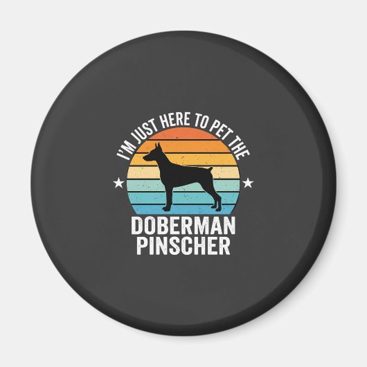 Streichle den Dobermann Pinscher Retro Magnet (Vorne)