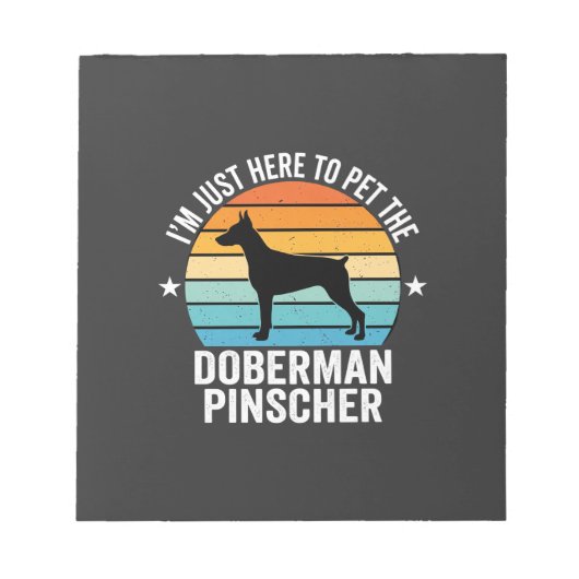 Streichle den Dobermann Pinscher Retro Notizblock (Vorderseite)