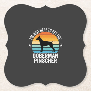 Streichle den Dobermann Pinscher Retro Untersetzer