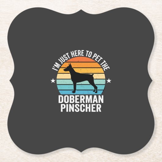 Streichle den Dobermann Pinscher Retro Untersetzer (Vorderseite)