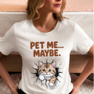 Streichle mich vielleicht Lustige Katze Tri-Blend Shirt