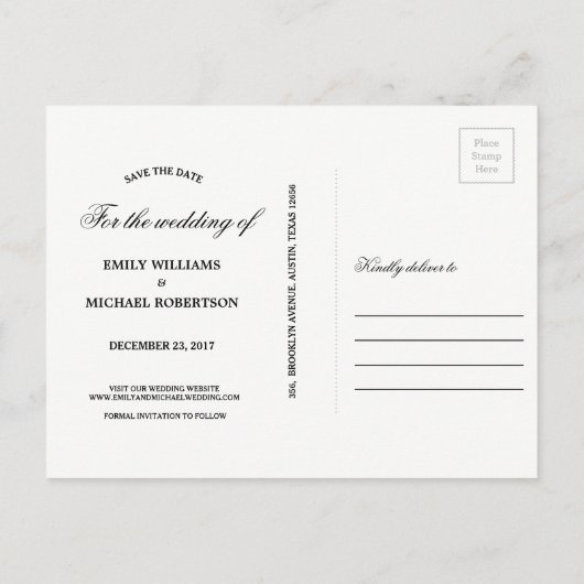 Streichlichter alte Eiche rustikal Save the Date Ankündigungspostkarte (Rückseite)