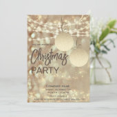 Streichlichter beleuchten das Weihnachtsfest-Party Einladung (Stehend Vorderseite)