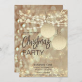 Streichlichter beleuchten das Weihnachtsfest-Party Einladung (Vorne/Hinten)