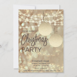 Streichlichter beleuchten das Weihnachtsfest-Party Einladung