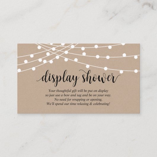 Streichlichter, Farm Kraft themed, Display-Dusche Begleitkarte (Vorderseite)