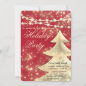Streichlichter funkeln rote Feier für Geschäftsrei Einladung (Vorderseite)