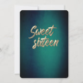 Streichlichter Gold glänzen smaragdgrün Einladung (Rückseite)