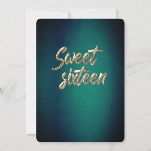 Streichlichter Gold glänzen smaragdgrün Einladung (Rückseite)