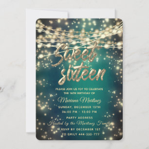 Streichlichter Gold glänzen smaragdgrün Einladung