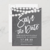 Streichlichter mit grauem Zement Save the Date Ankündigungspostkarte (Vorne/Hinten)