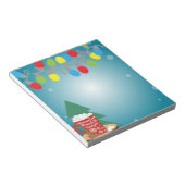 Streichlichter und rote Tasse Gemütliche Winterfer Notizblock (angewinkelt)