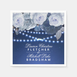 Streichlichtsterne Blau Elegante Hochzeit Serviette