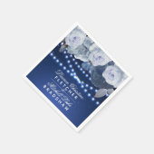 Streichlichtsterne Blau Elegante Hochzeit Serviette (Ecke)