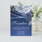 Streichlichtsterne Blue Elegant Wedding Empfang Einladung (Stehend Vorderseite)