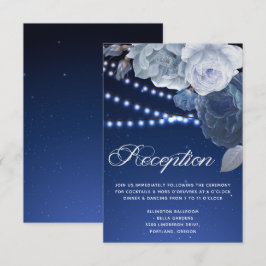Streichlichtsterne Blue Elegant Wedding Empfang Einladung