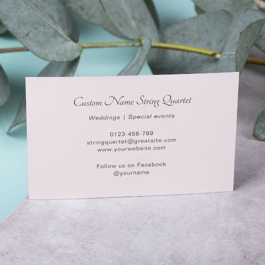 Streichquartett Beruflich Musiker Blush Pink Visitenkarte
