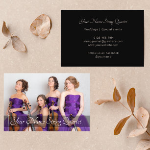 Streichquartett Foto Template Musiker Black Visitenkarte