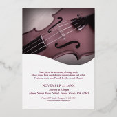 Streichsängerin der klassischen Geigenschule Folieneinladung (Rückseite)