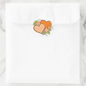 Streifen-002 Orange Runder Aufkleber (Tasche)