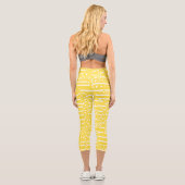 Streifen 2 - Gelb und weiß Capri Leggings (Rückseite)
