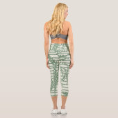 Streifen 2 - Grün Capri Leggings (Rückseite)