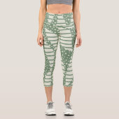 Streifen 2 - Grün Capri Leggings (Vorderseite)