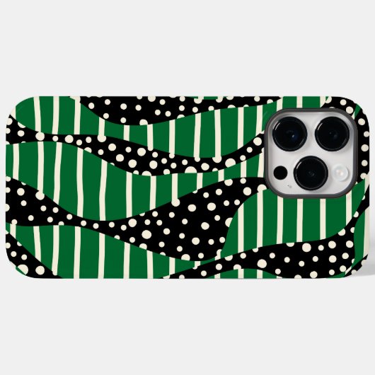 Streifen 2 - Grün, Creme und Schwarz Case-Mate iPhone Hülle (Rückseite (Horizontal))