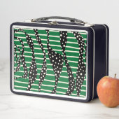 Streifen 2 - Grün, Creme und Schwarz Metall Brotdose (Beispiel)