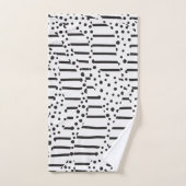 Streifen 2 in Schwarz und Weiß Badhandtuch Set (Handtuch)