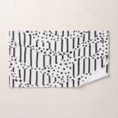 Streifen 2 in Schwarz und Weiß Badhandtuch Set (Handtuch)