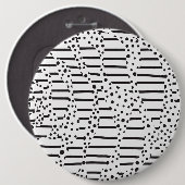 Streifen 2 in Schwarz und Weiß Button (Vorne & Hinten)