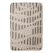 Streifen 2 - Taupe, Schwarz und Weiß Badematte (Vorderseite Vertikal)