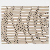 Streifen 2 - Taupe, Schwarz und Weiß Fleecedecke (Vorderseite (Horizontal))