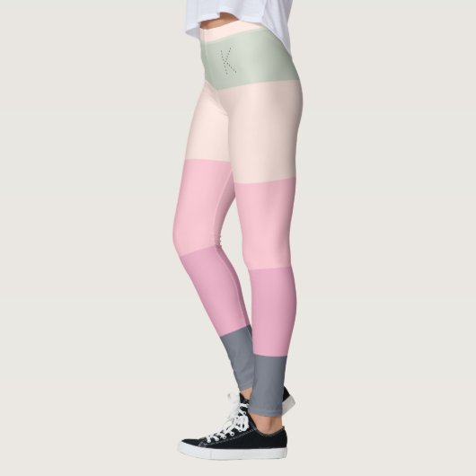 Streifen, 5 Farben Grau-Rosa-Grün, benutzerdefinie Leggings (Links)