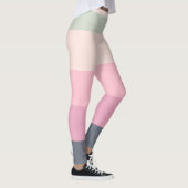 Streifen, 5 Farben Grau-Rosa-Grün, benutzerdefinie Leggings (Rechts)